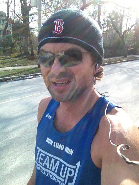 After my 5-miler in 19ºF weather in a singlet and shorts - "just get me out of here!!!"