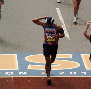 ...oh! and DO remember to look up at the camera when you cross the finish line!  (my first Boston - 2010, 3:32, a 22 minute PR)